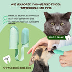 Twin-Headed Finger Toothbrush For Pets cleaning dog teeth with soft, durable silicone bristles for effective oral care.