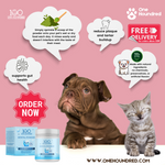 Dental Powder for Pets - 100% natural dental care powder supporting healthy teeth, fresh breath, and gut health for pets.
