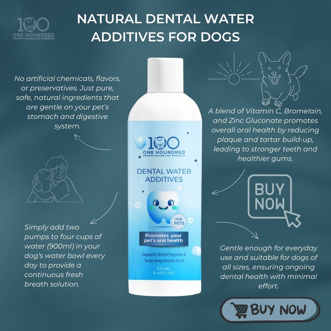 Dental Water Additive for Dogs - Natural & Chemical Free Fresh Breath Solution